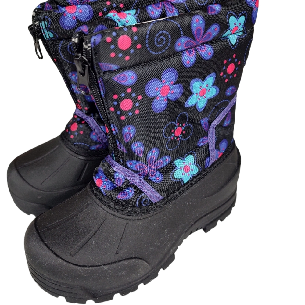 Northside Black and Purple Kids Snow Boots